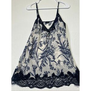 La Perla Villa Toscana lace floral babydoll lingerie slip dress, size 4 (Large)